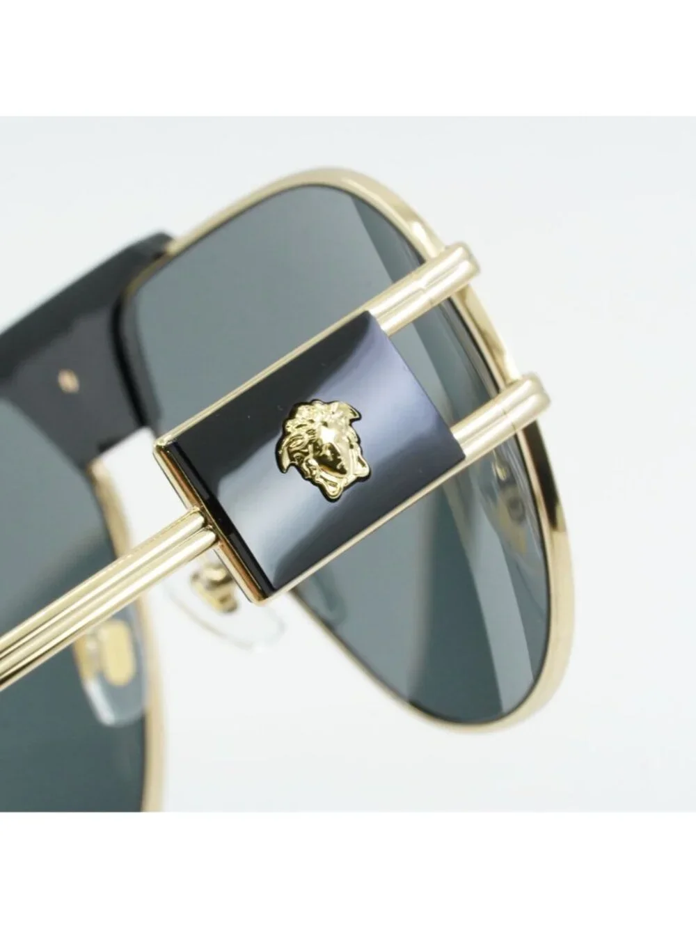 Versace VE2252 100287 Sunglasses Gold Aviator Frame, Dark Grey Lenses